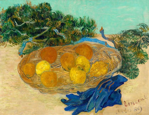 Still Life of Oranges and Lemons with Blue Gloves, Vincent van Gogh - plaka