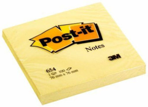 Karteczki samoprzylepne Post-it klasyczne żółte 76x76mm 100k