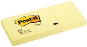 Karteczki samoprzylepne Post-it klasyczne żółte 38x51mm 3x100k