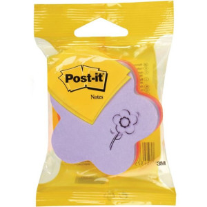 Karteczki samoprzylepne Post-it kostka w kształcie kwiatka 70x70mm 225k