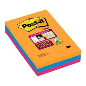 Karteczki samoprzylepne Post-it Super Sticky XXL Bankgkok w linię 101x152mm