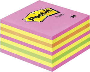 Karteczki samoprzylepne Post-it kostka różowo-żółta 76x76mm 450k