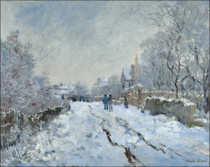Snow scene at argenteuil, Claude Monet - plakat 29,7x21 cm