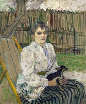 Lady with a Dog, Henri de Toulouse-Lautrec - plakat 50x70 cm