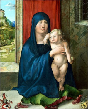 Madonna and Child, Albrecht Durer - plakat 20x30 cm