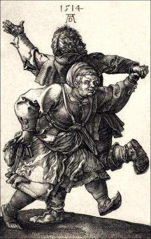 Peasant Couple Dancing, Albrecht Durer - plakat 29,7x42 cm