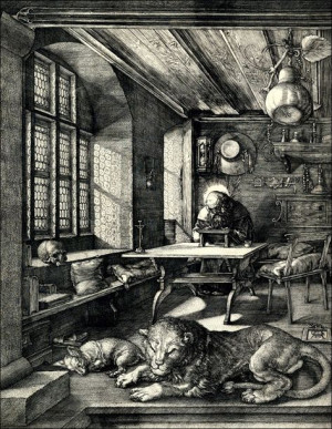 Saint Jerome in His Study, Albrecht Durer - plakat 20x30 cm