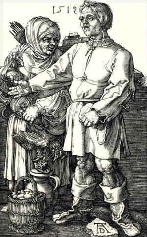 The Peasant Couple at Market, Albrecht Durer - plakat 59,4x84,1 cm
