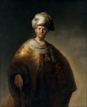 Man in a Turban, Rembrandt - plakat 40x60 cm