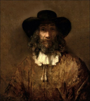 Man with a Beard, Rembrandt - plakat 30x40 cm