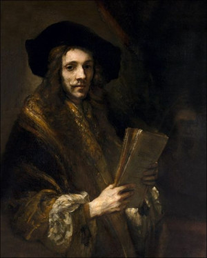 Portrait of a Man (The Auctioneer), Rembrandt - plakat 70x100 cm