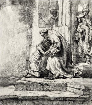 Return of the Prodigal Son, Rembrandt - plakat 60x80 cm