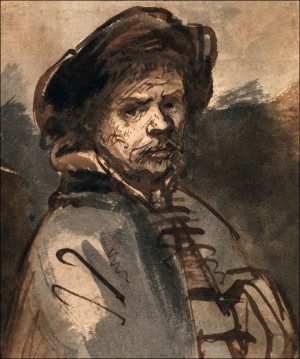 Self Portrait II, Rembrandt - plakat 60x80 cm