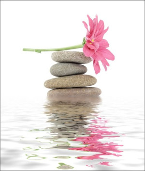 Spa. Kamienie zen i kwiaty - plakat 42x59,4 cm