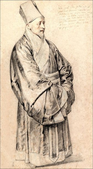 Portrait of Nicolas Trigault in Chinese Costume, Rubens - plakat 40x60 cm