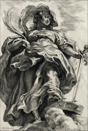 St. Catherine in the Clouds, Rubens - plakat 30x40 cm