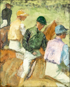 Four Jockeys, Edgar Degas - plakat 30x40 cm