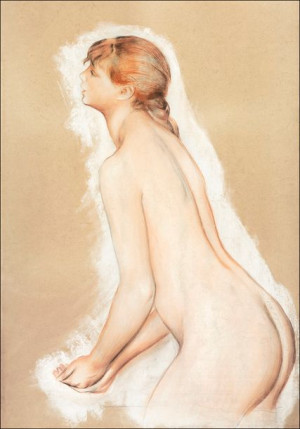 Splashing Figure, Pierre-Auguste Renoir - plakat 59,4x84,1 cm