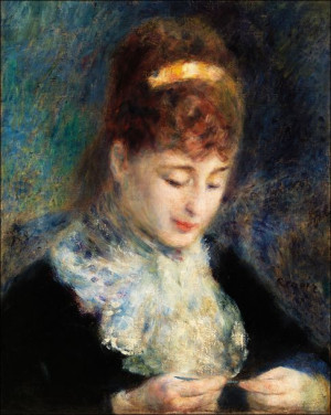 Woman Crocheting, Pierre-Auguste Renoir - plakat 21x29,7 cm
