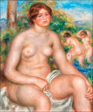 Seated Bather, Pierre-Auguste Renoir - plakat 70x100 cm
