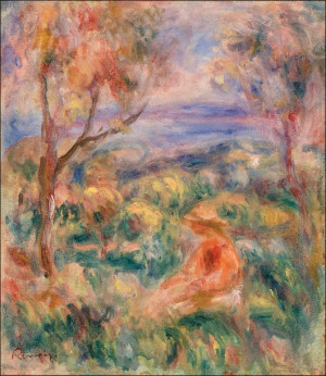 Seated Woman with Sea in the Distance, Pierre-Auguste Renoir - plakat 42x59