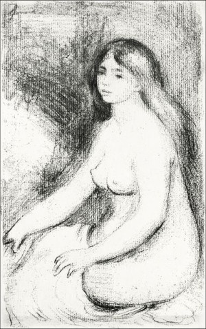 Seated Bather, Pierre-Auguste Renoir - plakat 40x60 cm