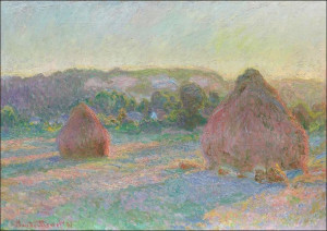 Stacks of Wheat, End of Summer, Claude Monet - plakat 29,7x21 cm