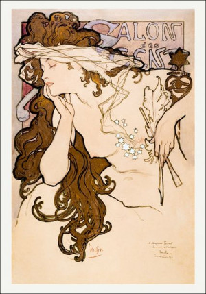 Salon des Cent poster, Alphonse Maria Mucha - plakat 30x40 cm