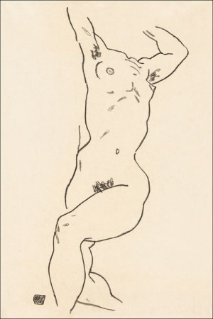 Naked woman. Torso of a Nude, Egon Schiele - plakat 61x91,5 cm