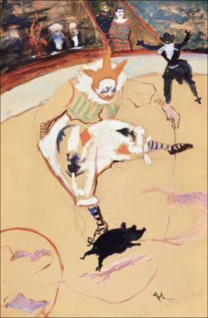 Medrano with a Piglet, Henri De Toulouse-Lautrec - plakat 20x30 cm