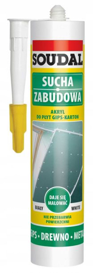 SOUDAL Akryl do płyt G-K gips-karton 280 ml biały
