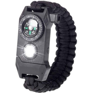 Bransoletka Survivalowa Niezbędnik Paracord Sygnałowa Sos 5w1 Cy-pb03