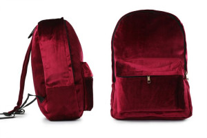 Plecak Alsamitny Velvet Welur Bordowy Pl33bor