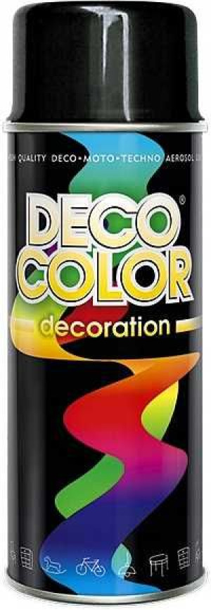 DECO COLOR FARBA LAKIER SPRAY 400ml Czarny połysk