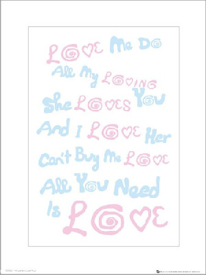 The Beatles All You Need Is Love Lyrics - plakat premium 30x40 cm