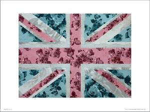 Union Flag Roses - plakat premium 40x30 cm