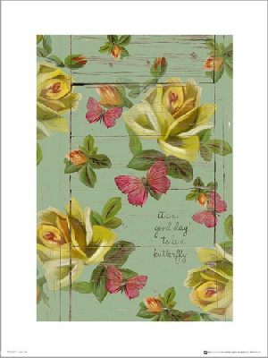 Vintage Flowers Good Day - plakat premium 30x40 cm