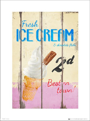 Vintage Ice Cream - plakat premium 30x40 cm