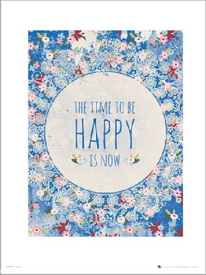 Vintage Happy is Now - plakat premium 30x40 cm