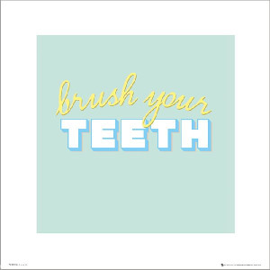 Bathroom Brush Teeth - plakat premium 40x40 cm