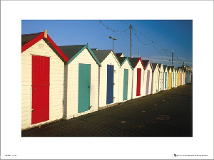 Tom Mackie Beach Huts - plakat premium 40x30 cm