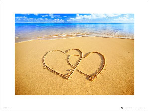 Beach Hearts - plakat premium 40x30 cm