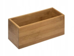 Pudełko Bambusowe Pojemnik Organizer Biurko 23x9cm