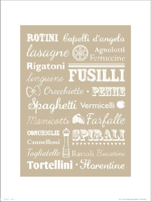 Pasta Type - plakat premium 30x40 cm