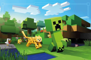 Minecraft Ocelot chase - plakat 91,5x61 cm