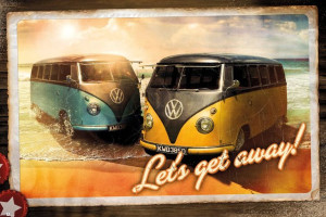 VW Camper Lets Get Away - plakat 91,5x61 cm