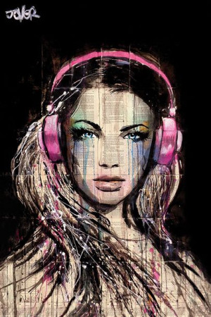 Loui Jover DJ Girl - plakat 61x91,5 cm