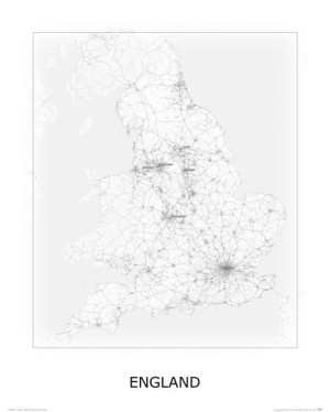 Anglia black&white - mapa 40x50 cm