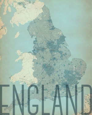 Anglia vintage - mapa 50x70 cm