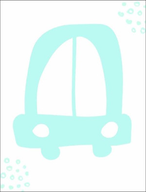 Błękitne auto - plakat 61x91,5 cm